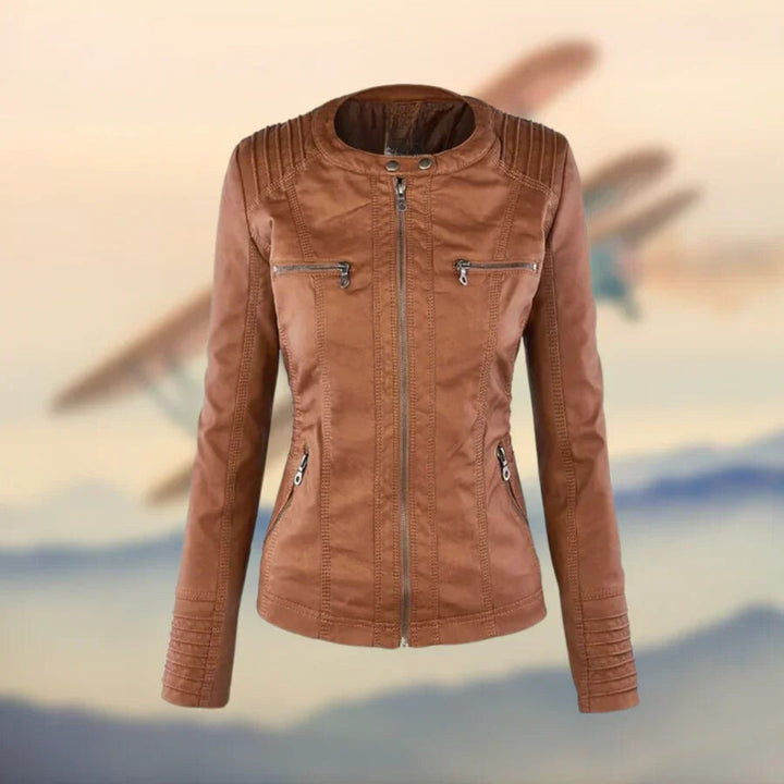 ANAFE™ - STYLISH HOODED LEATHER JACKET