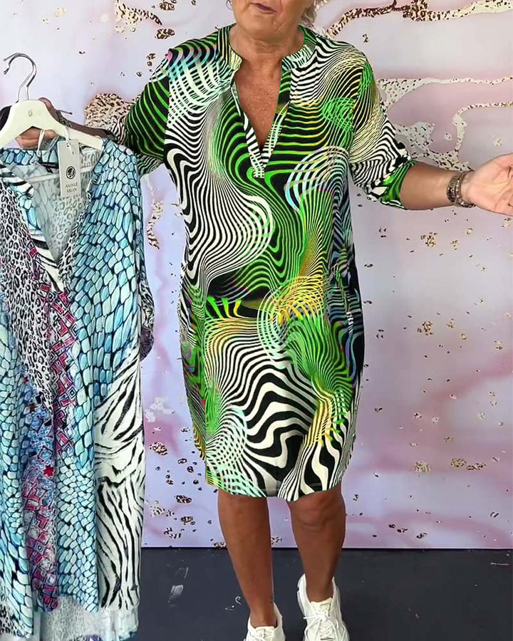 TRICIA™ - COLORFUL PATTERNED DRESS