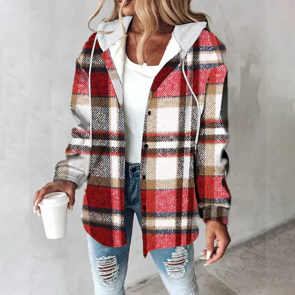 FARIE™ - CHECKERED LONG HOODED JACKET