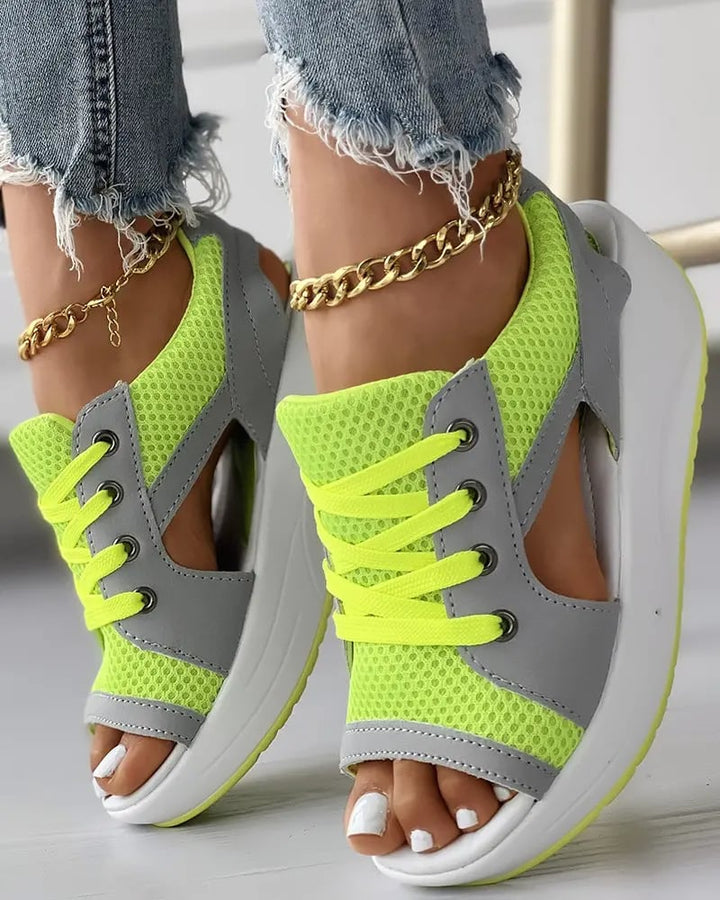 CLEA™ - LACE UP OPEN TOE SANDLAS