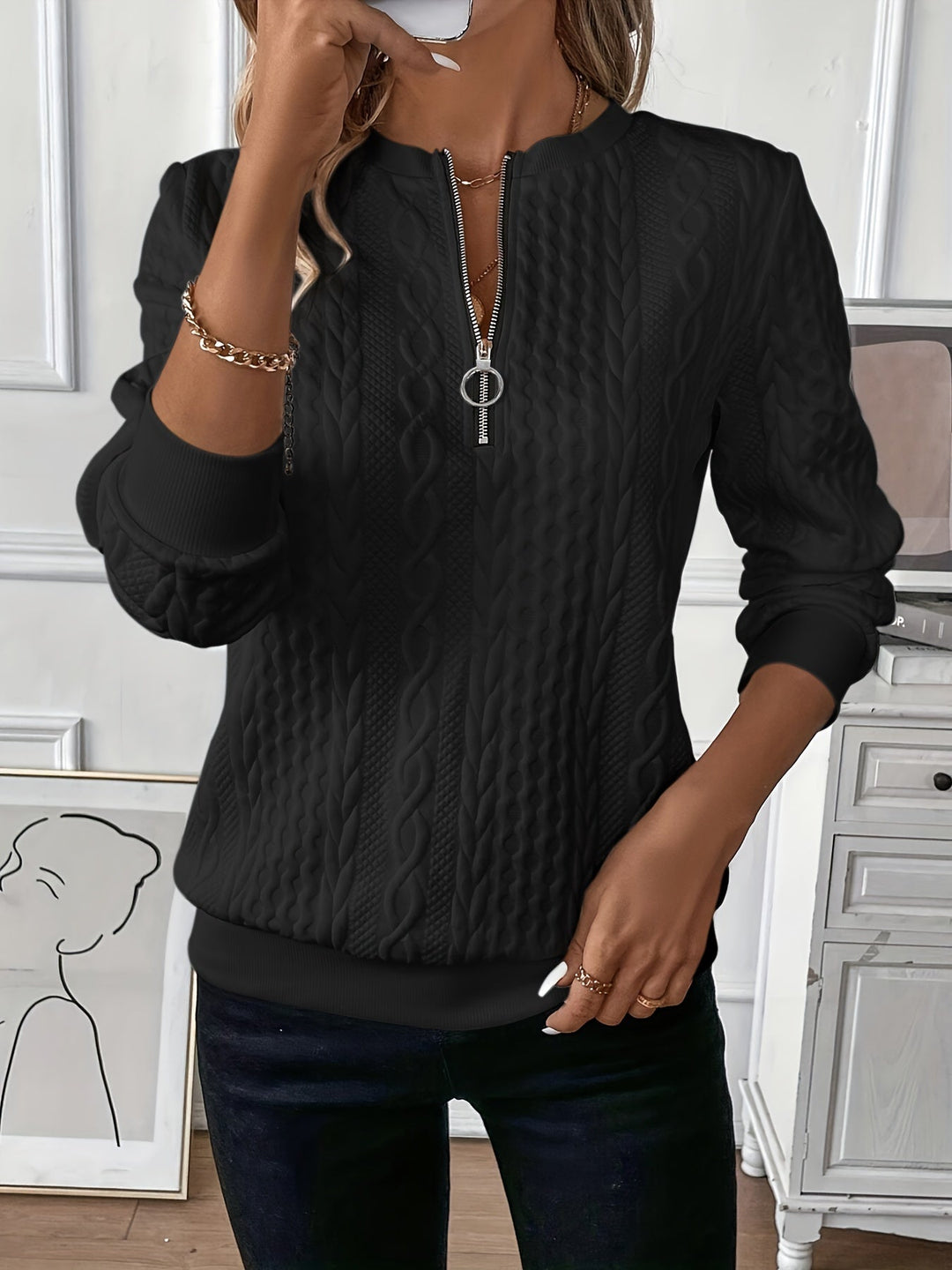 LINA™ - ELEGANT SWEATER WITH ZIPPER