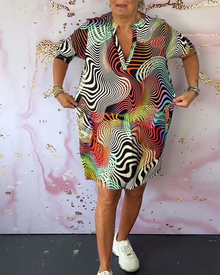 TRICIA™ - COLORFUL PATTERNED DRESS