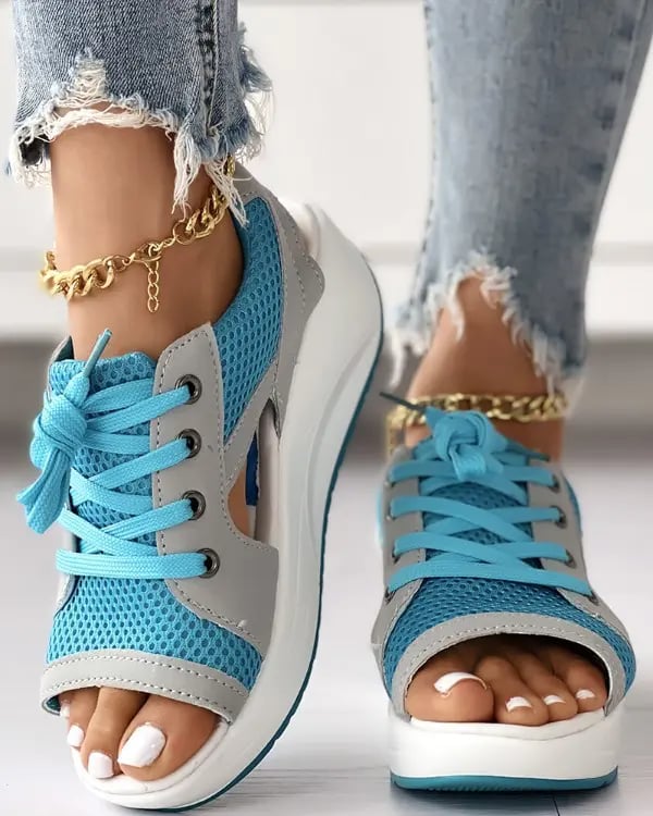 CLEA™ - LACE UP OPEN TOE SANDLAS