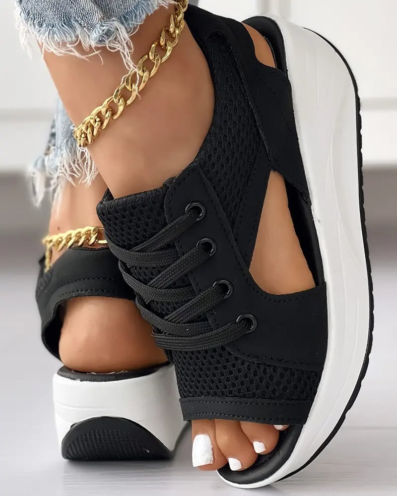 CLEA™ - LACE UP OPEN TOE SANDLAS