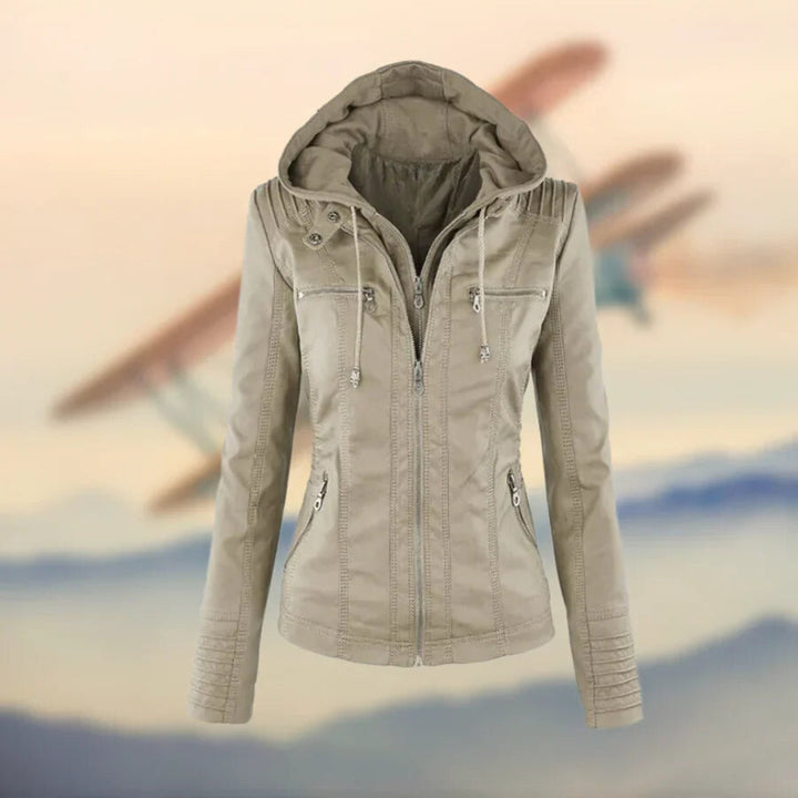 ANAFE™ - STYLISH HOODED LEATHER JACKET