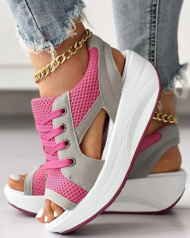 CLEA™ - LACE UP OPEN TOE SANDLAS