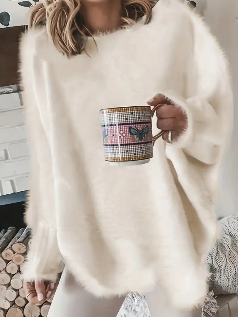 MINDA™ - CASUAL ROUND-NECK FLUFFY SWEATER