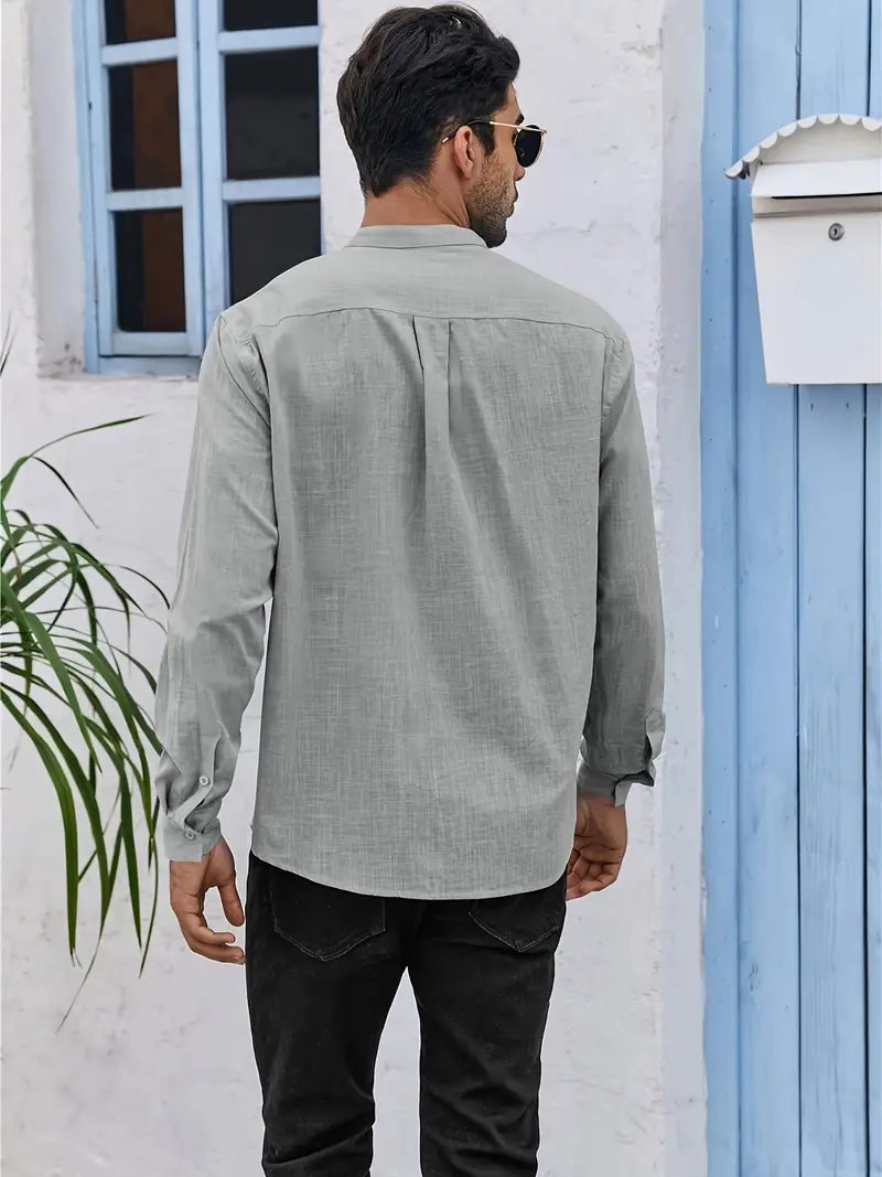 MORES™ - BREATHABLE BUTTON UP LONG SLEEVE SHIRT