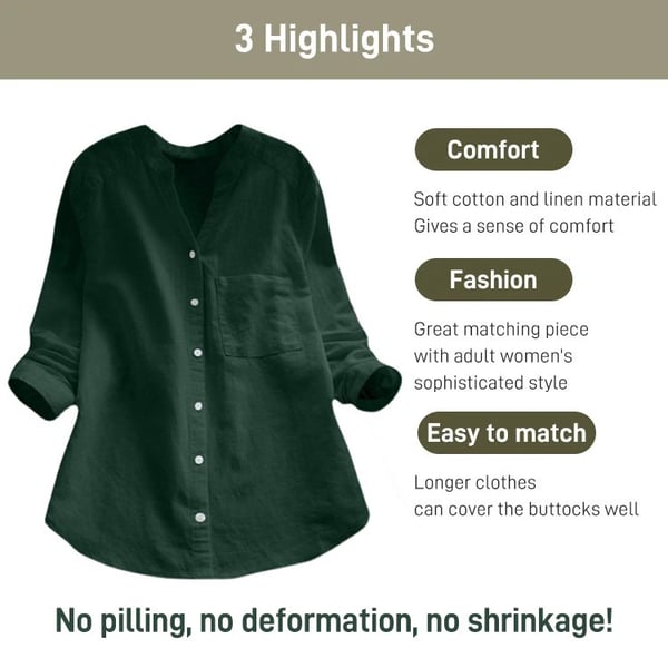 MAXINE™ - CASUAL LOOSE COTTON LINEN SHIRT