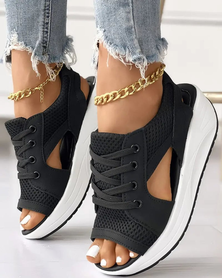 CLEA™ - LACE UP OPEN TOE SANDLAS