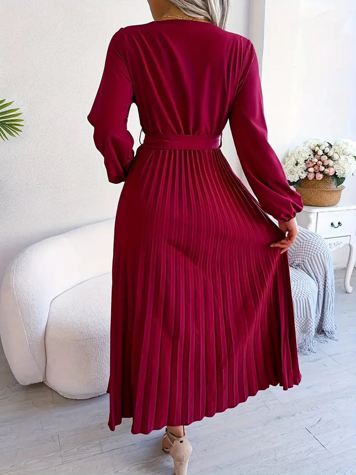 AMIE™ - ELEGANT SLEEVE TIE PLEATED DRESS