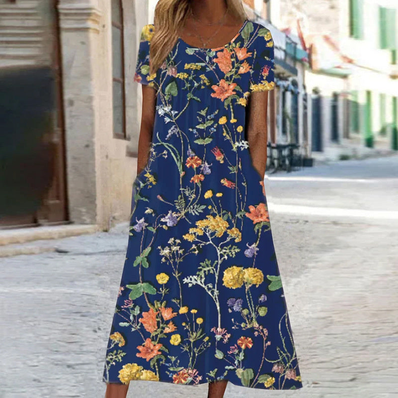 Isabelle™ Boho Floral Dress with Tummy Coverage