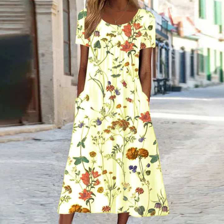 Isabelle™ Boho Floral Dress with Tummy Coverage