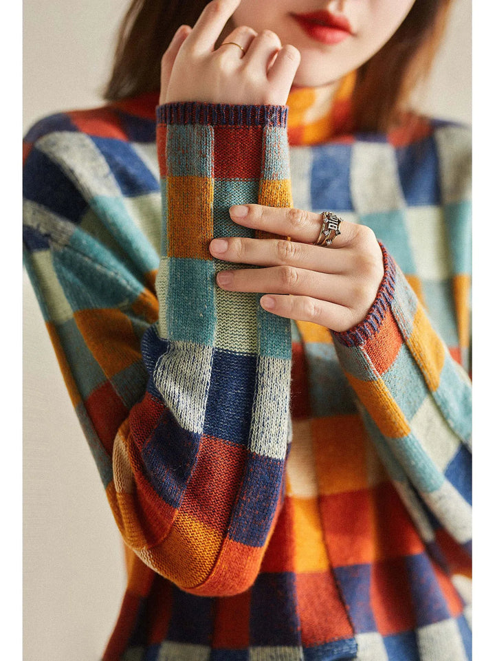 ELLA™ - CHECKERED KNITTED SWEATER