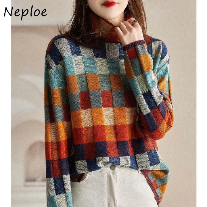 ELLA™ - CHECKERED KNITTED SWEATER