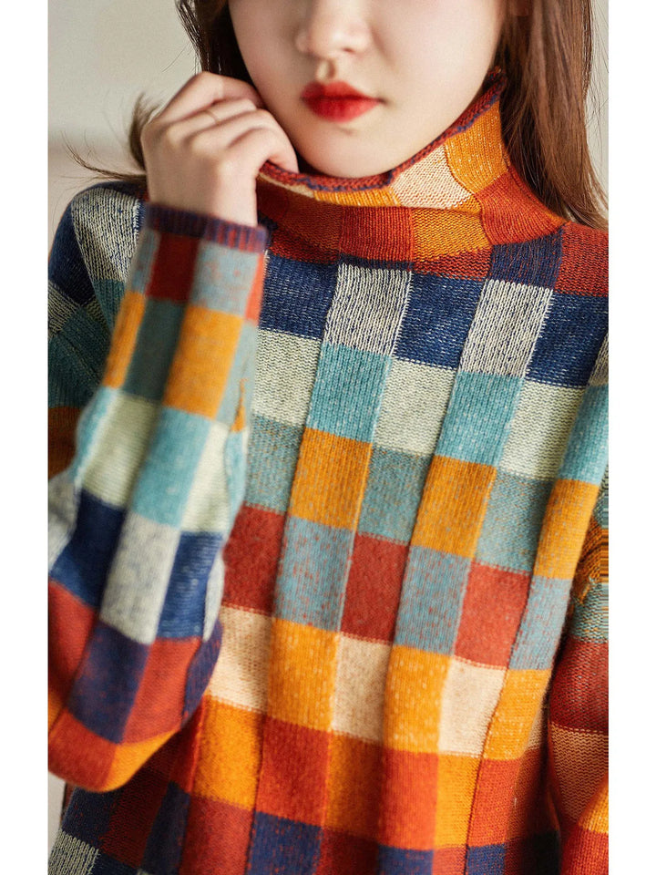 ELLA™ - CHECKERED KNITTED SWEATER
