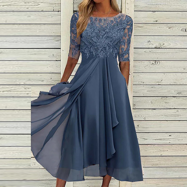 BEA™  - ELEGANT LACE CHIFFON FLOWY DRESS