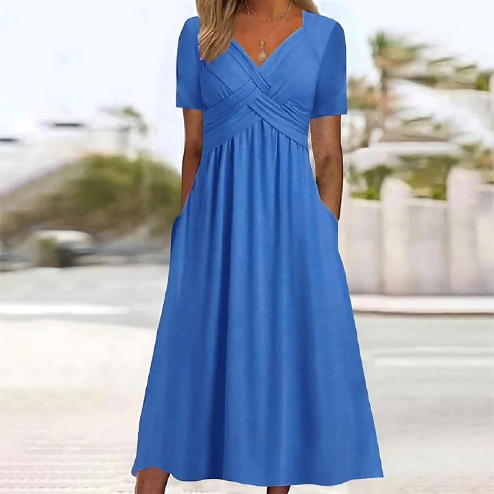 KATE™ - WOMEN'S V-NECK MIDI DRESS