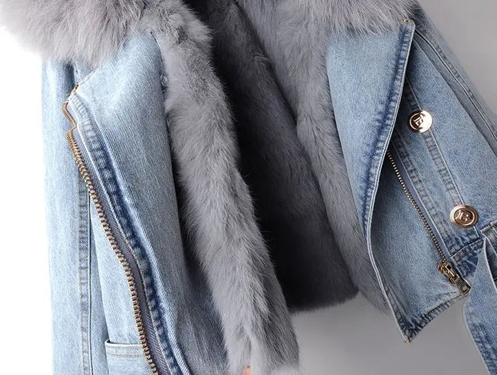 CELINE™ - DENIM FUR JACKET