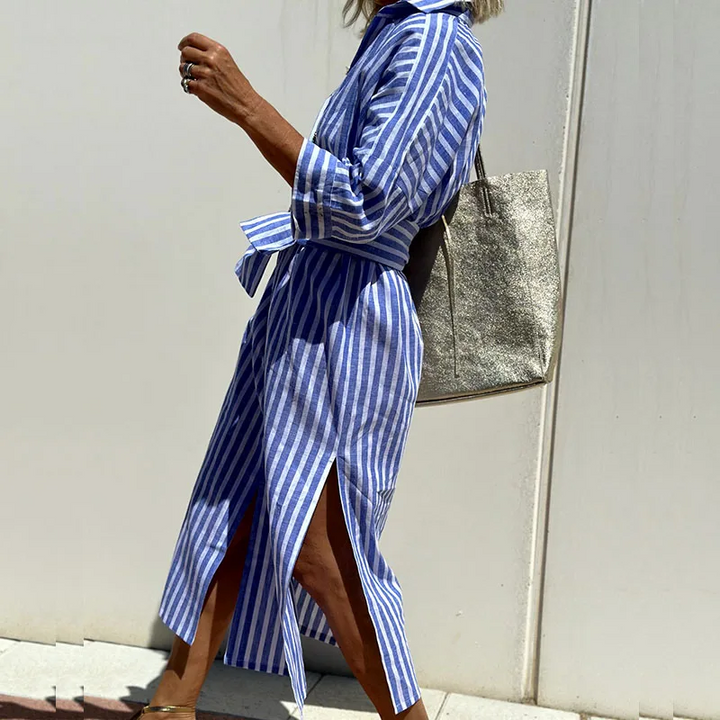 MARTHA™ - WOMEN'S STRIPED SHIRT DRESS