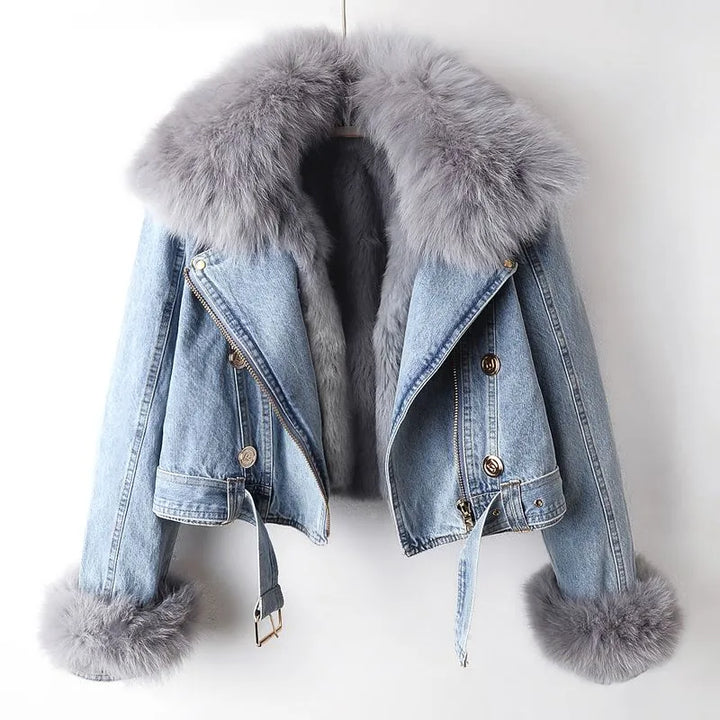 CELINE™ - DENIM FUR JACKET