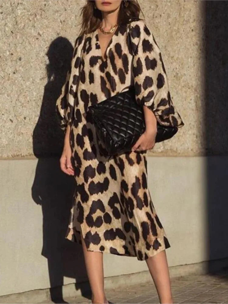 RICA™ - CLASSIC LEOPARD PRINT DRESS