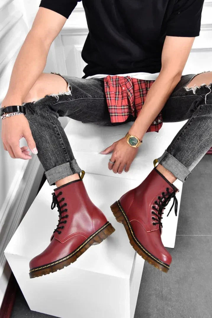 CLEY™ - RETRO LEATHER  LACE-UP BOOTS