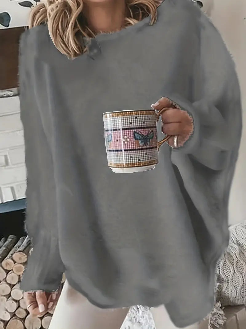MINDA™ - CASUAL ROUND-NECK FLUFFY SWEATER