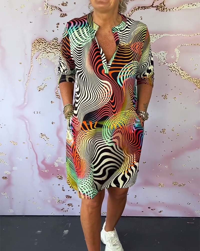 TRICIA™ - COLORFUL PATTERNED DRESS