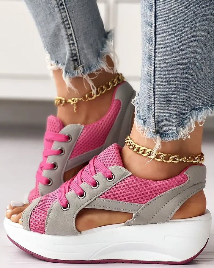 CLEA™ - LACE UP OPEN TOE SANDLAS