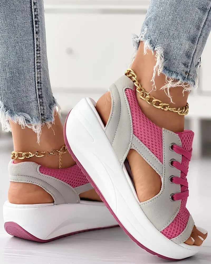 CLEA™ - LACE UP OPEN TOE SANDLAS