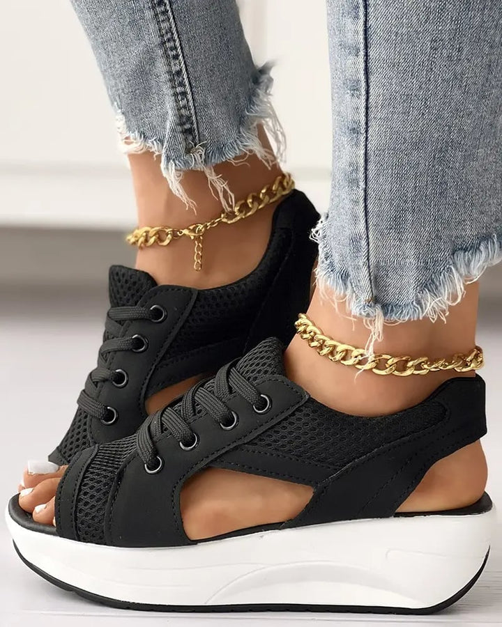 CLEA™ - LACE UP OPEN TOE SANDLAS