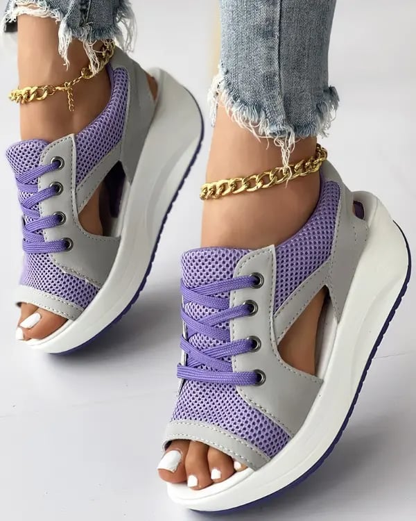 CLEA™ - LACE UP OPEN TOE SANDLAS