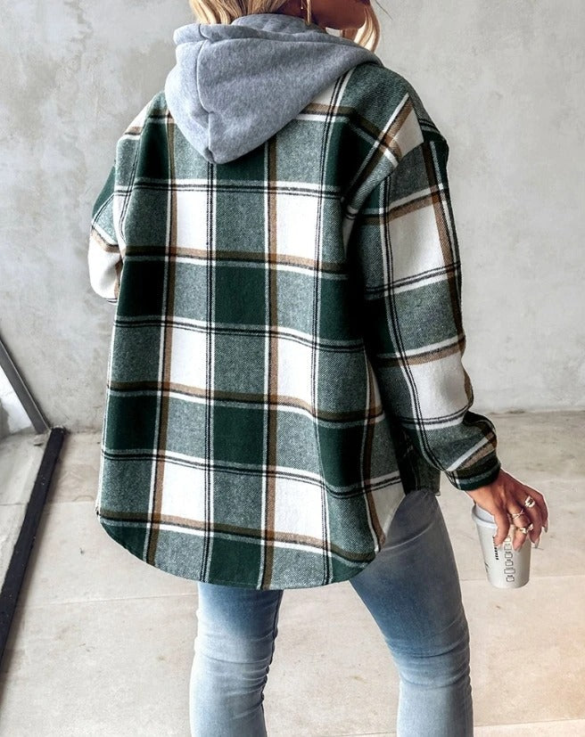 FARIE™ - CHECKERED LONG HOODED JACKET